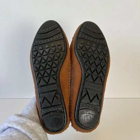 Hush Puppies Native American Leather Driving Flats Moccasins Brown Women’s 7.5W