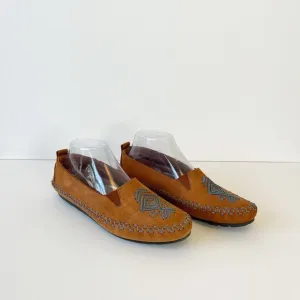 Hush Puppies Native American Leather Driving Flats Moccasins Brown Women’s 7.5W