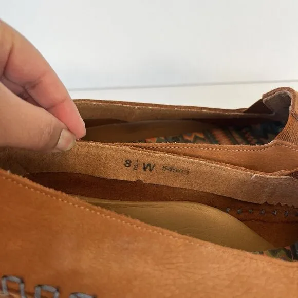 Hush Puppies Native American Leather Driving Flats Moccasins Brown Women’s 7.5W