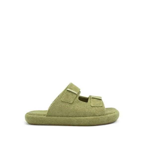 ILIO SMERALDO Womens Green Frankie Round Toe Platform Slip On Slide Sandals 37