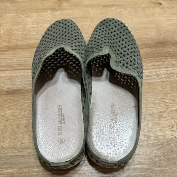 Ilse Jacobsen Leather Tulip Slip On Olive Comfort