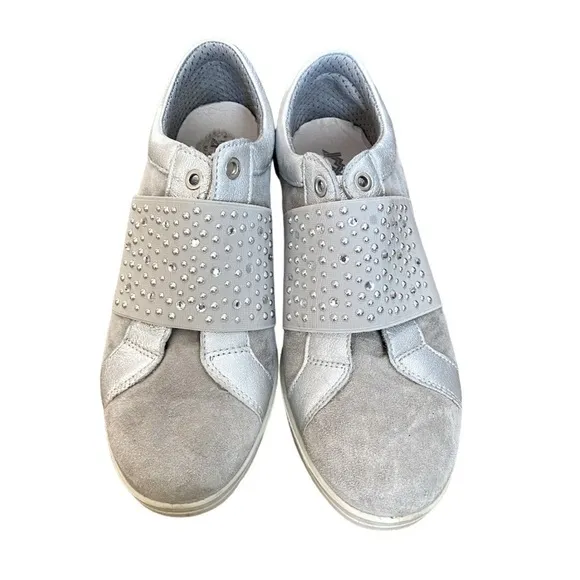 IMAC Italian Studded Women’s Flat Platform Metallic Leather sz 37