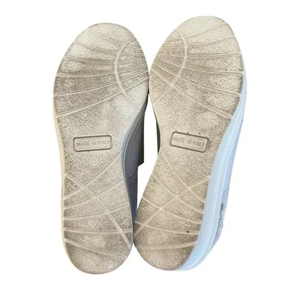 IMAC Italian Studded Women’s Flat Platform Metallic Leather sz 37