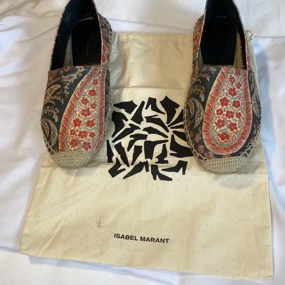 Isabel Marant Etoile Paisey Print Canvas Espadrilles