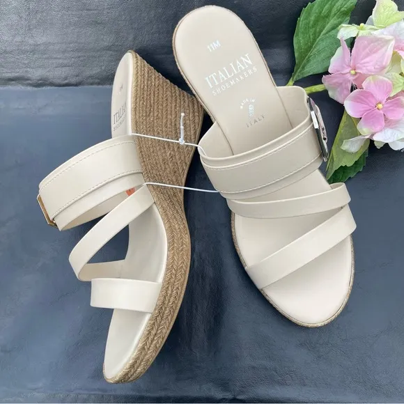 Italian Shoemakers Vivian Wedge Slides Sandals Size 11 New