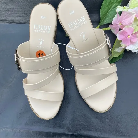 Italian Shoemakers Vivian Wedge Slides Sandals Size 11 New