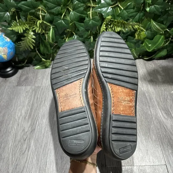 Italy Bragano Cole Haan Men's size 10 Brown woven leather Loafers dress shoes