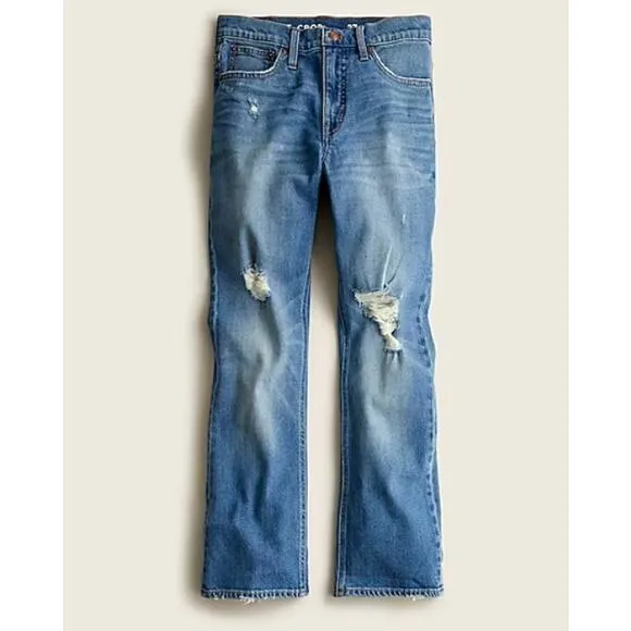 J. Crew 9&quot; demi-boot crop jean in Christy wash // 28