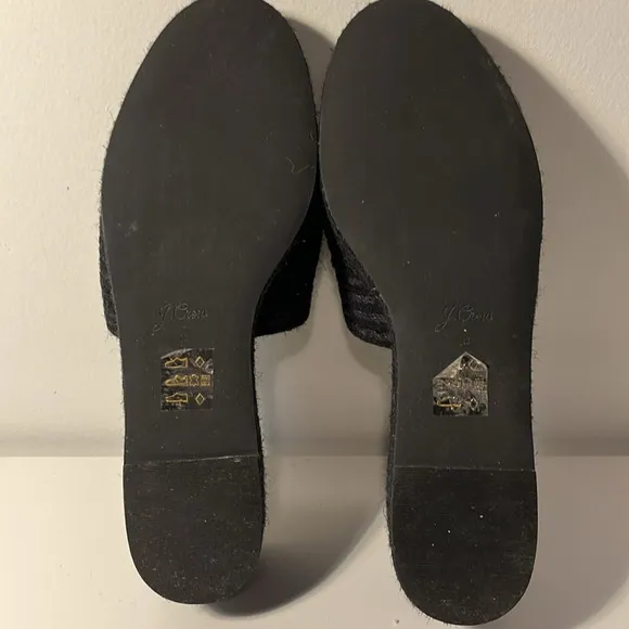 J crew black platform slippers size 11