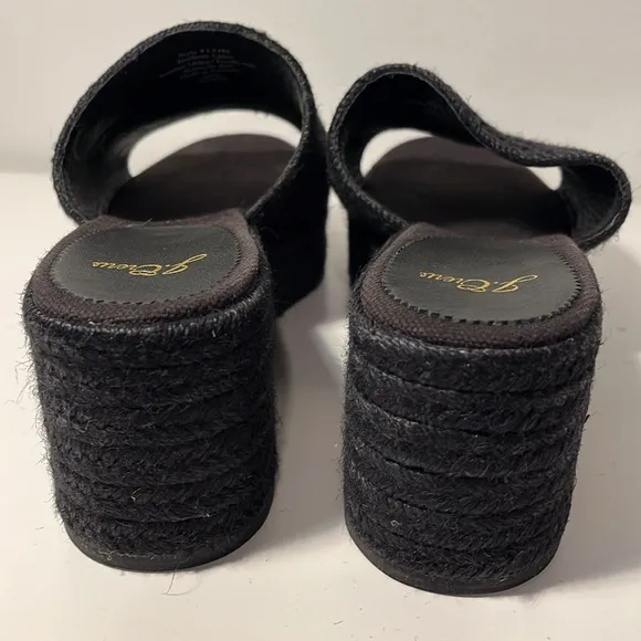 J crew black platform slippers size 11