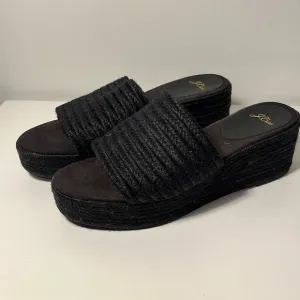 J crew black platform slippers size 11