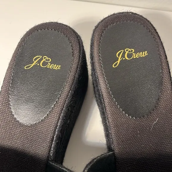 J crew black platform slippers size 11
