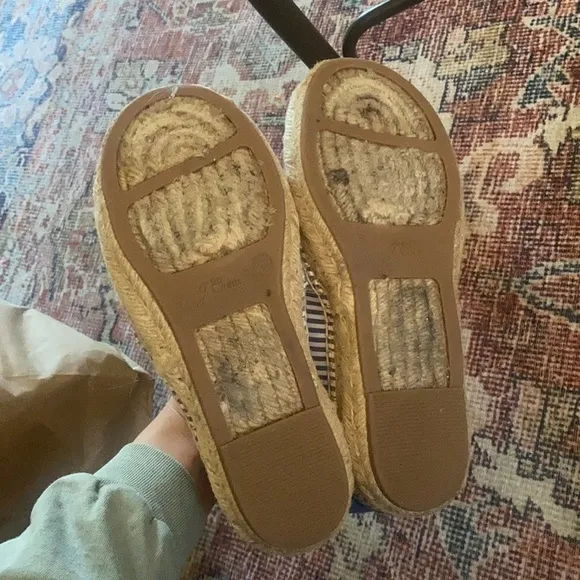 J Crew Canvas espadrille flats in stripe AX908