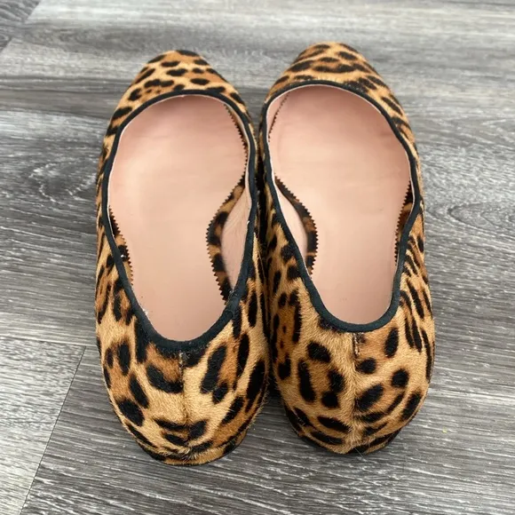 J. Crew Carolyn skimmer flats in leopard calf hair Flats sz 10.5 Preppy Mob Wife