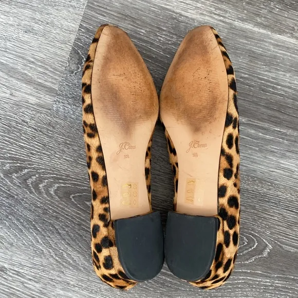J. Crew Carolyn skimmer flats in leopard calf hair Flats sz 10.5 Preppy Mob Wife