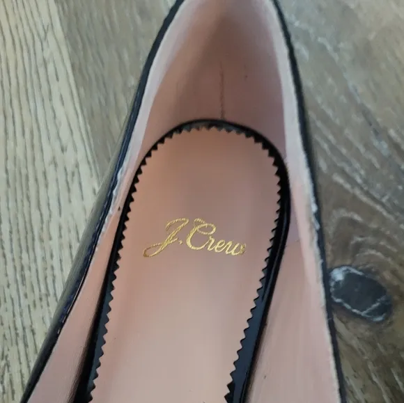 J. Crew Carolyn Skimmer Mary Jane Black Patent Leather Flats