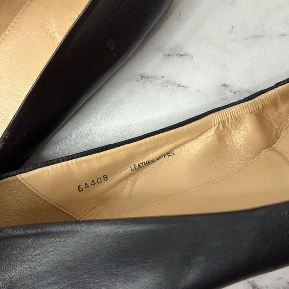 J. Crew Cece Black Leather Flats 9