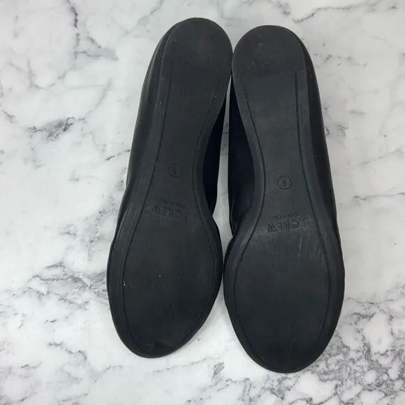 J. Crew Cece Black Leather Flats 9