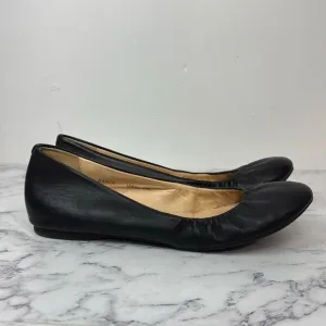 J. Crew Cece Black Leather Flats 9