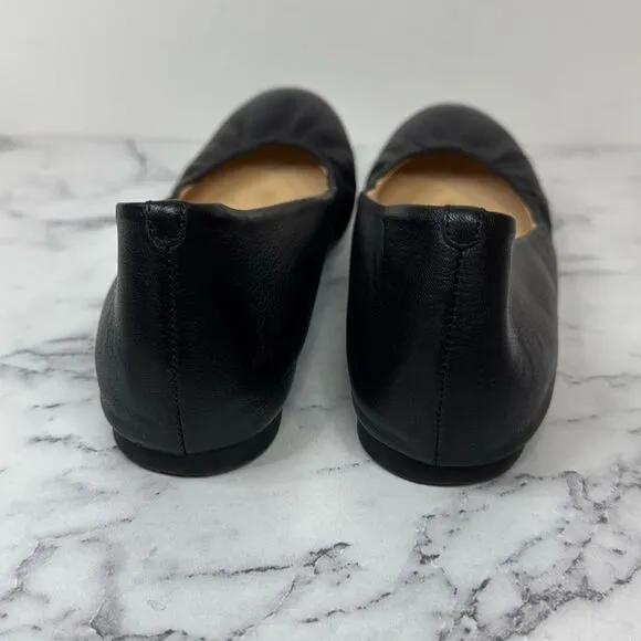 J. Crew Cece Black Leather Flats 9
