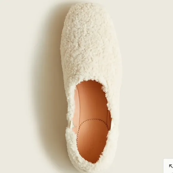 J. Crew cream sherpa ballet flats size 10