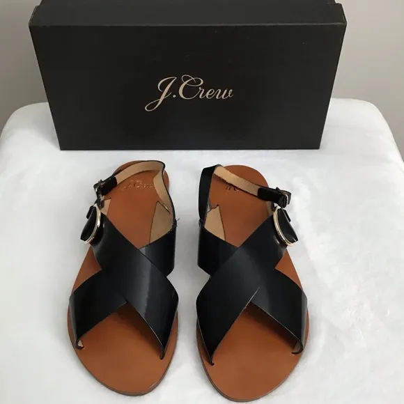J. Crew Cross-Strap Slingback Sandals New In Box