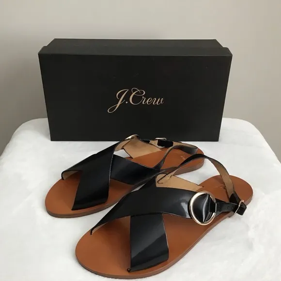 J. Crew Cross-Strap Slingback Sandals New In Box