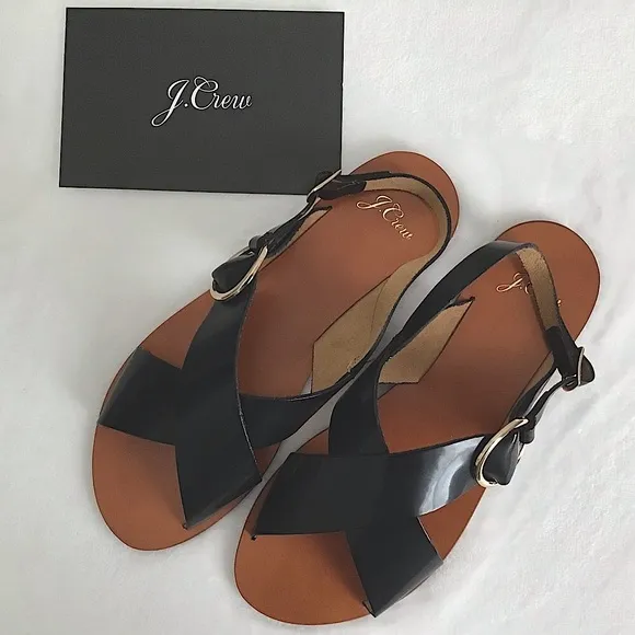 J. Crew Cross-Strap Slingback Sandals New In Box