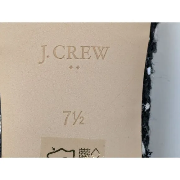 J. Crew Factory Tweed Cap Toe Ballet Flats Size 7 1/2 7.5 Black NWT $128‎ CA780