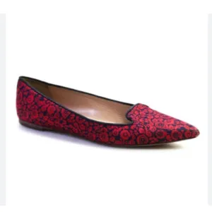 J. Crew Harper Printed Pointy Toe Floral Flats Red Size 8