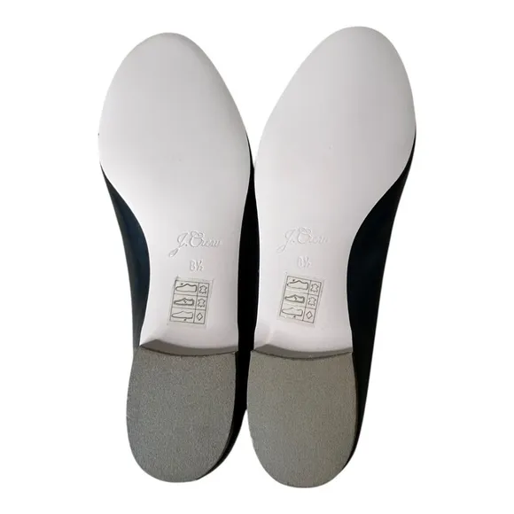 J. Crew Kiki Ballet Flats Cap Toe Black Ivory NWOT Size 8.5