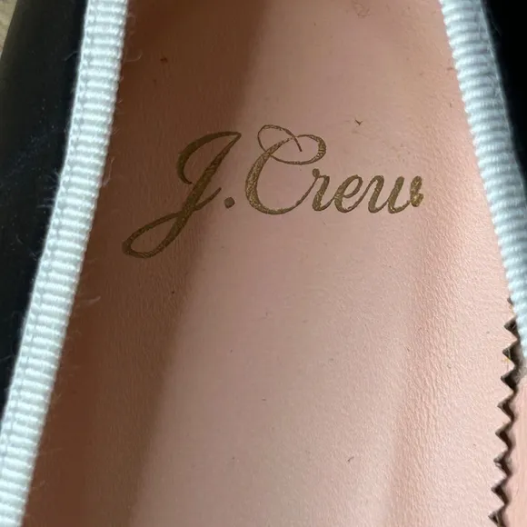J. Crew Kiki Ballet Flats Cap Toe Black Ivory NWOT Size 8.5