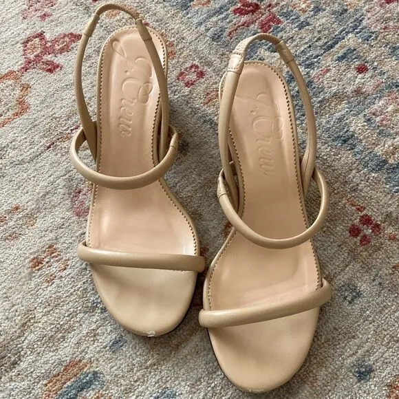 J. Crew Lucie slingback block-heel sandals in leather*
