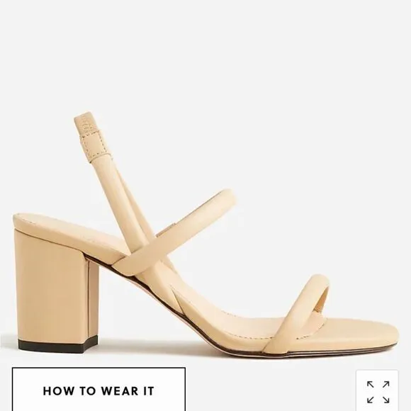 J. Crew Lucie slingback block-heel sandals in leather*