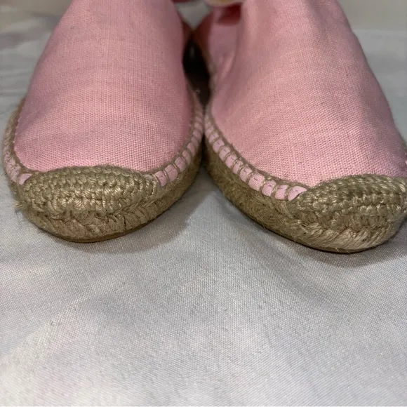J. Crew Made-in-Spain Espadrille Flats in Linen Size 8.5 Pink
