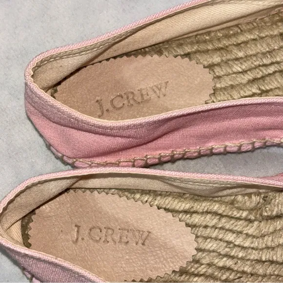 J. Crew Made-in-Spain Espadrille Flats in Linen Size 8.5 Pink