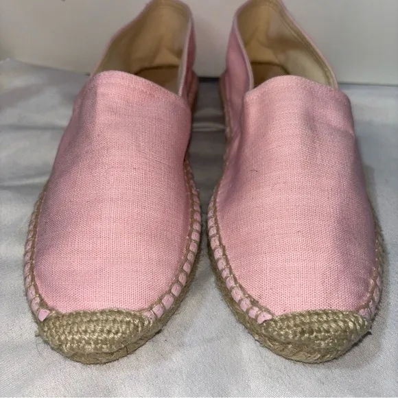 J. Crew Made-in-Spain Espadrille Flats in Linen Size 8.5 Pink