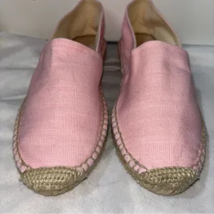 J. Crew Made-in-Spain Espadrille Flats in Linen Size 8.5 Pink