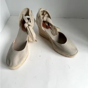 J. Crew Made-in-Spain lace-up high-heel espadrilles Size 10
