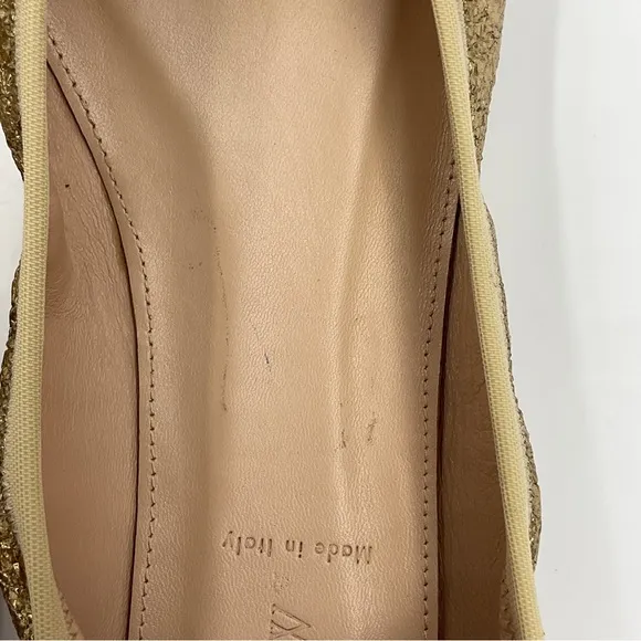 J. Crew RARE EUC Lea Ballet Flats in Gold Metallic Leather Crinkle G0972 Sz 10