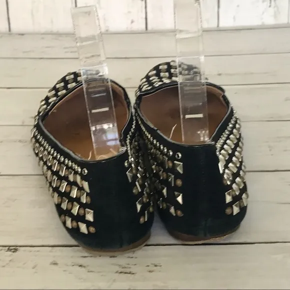 J. Crew Studded Black Suede Flats