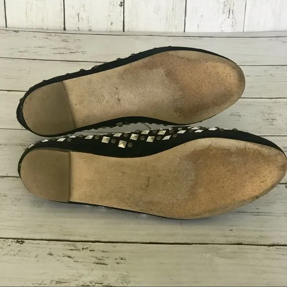 J. Crew Studded Black Suede Flats