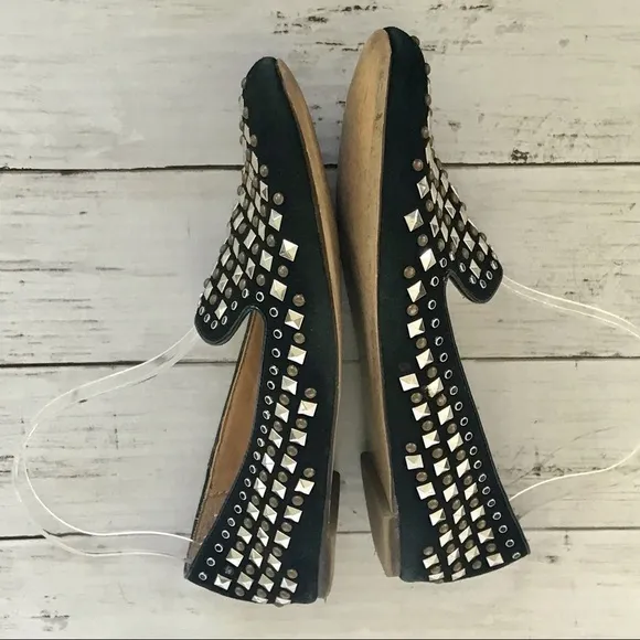 J. Crew Studded Black Suede Flats