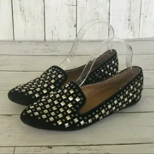 J. Crew Studded Black Suede Flats