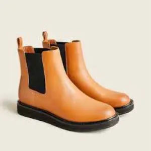 J. Crew Tan Leather Chelsea Boots