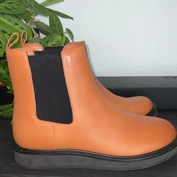 J. Crew Tan Leather Chelsea Boots