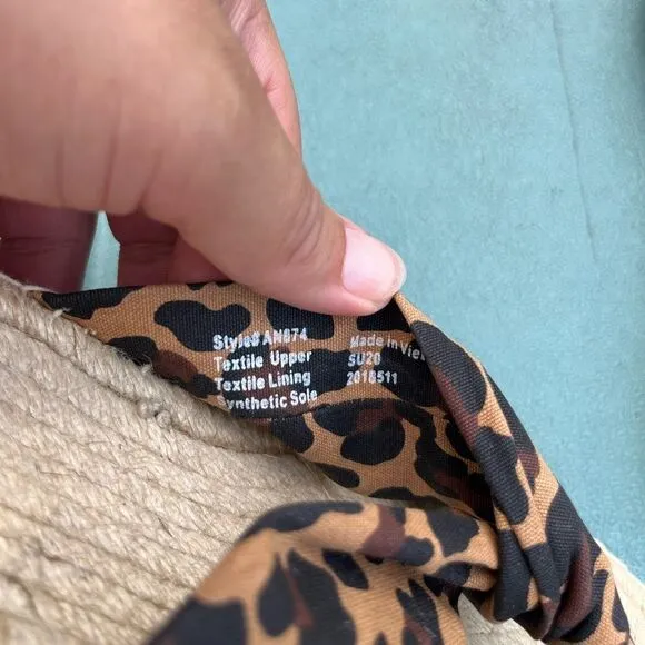 J Crew Twisted Knot Espadrille Sandals in Leopard Canvas NWT