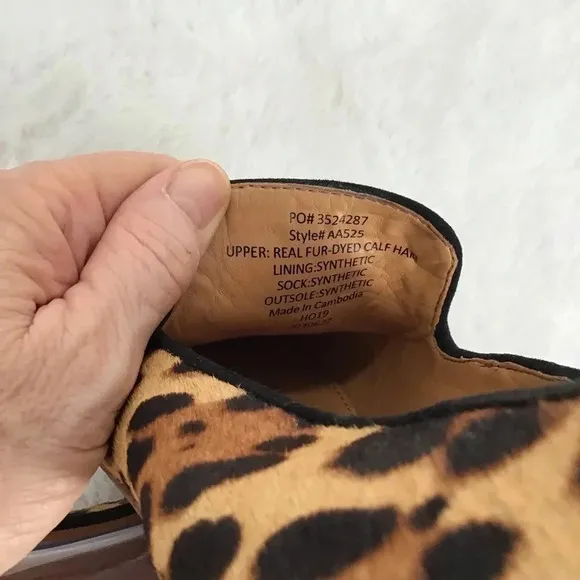J Crew Women’s Leopard Calf Hair Loafer Flats Black/Tan Size 7.5