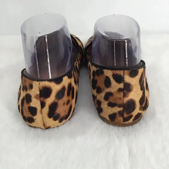 J Crew Women’s Leopard Calf Hair Loafer Flats Black/Tan Size 7.5
