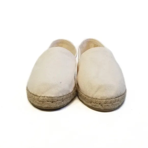 J JILL Padre Ivory Canvas Espadrilles Flats Size 9